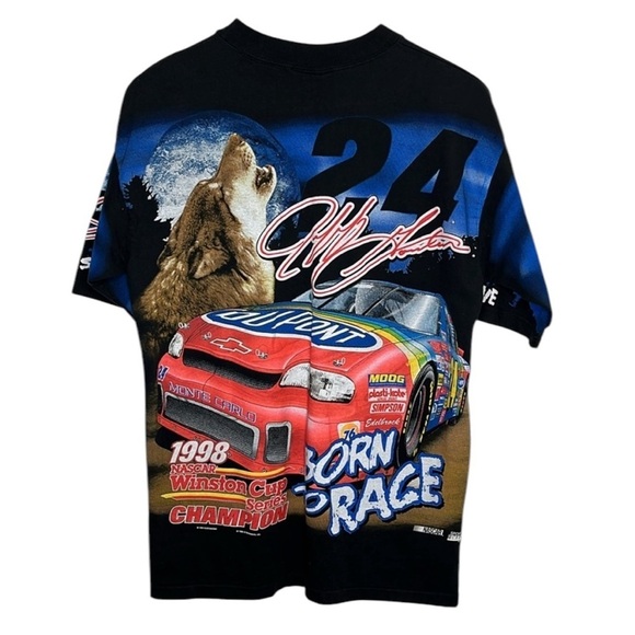 Vintage Chase Authentics Jeff Gordon Leader of The Pack Wolf Nascar Tee Size M - Picture 3 of 4